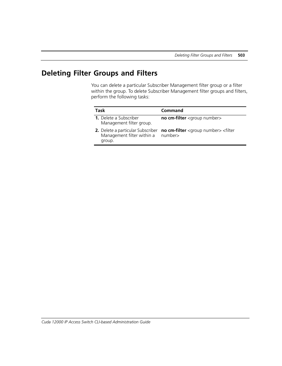 Deleting filter groups and filters | ADC CUDA 3 User Manual | Page 505 / 620