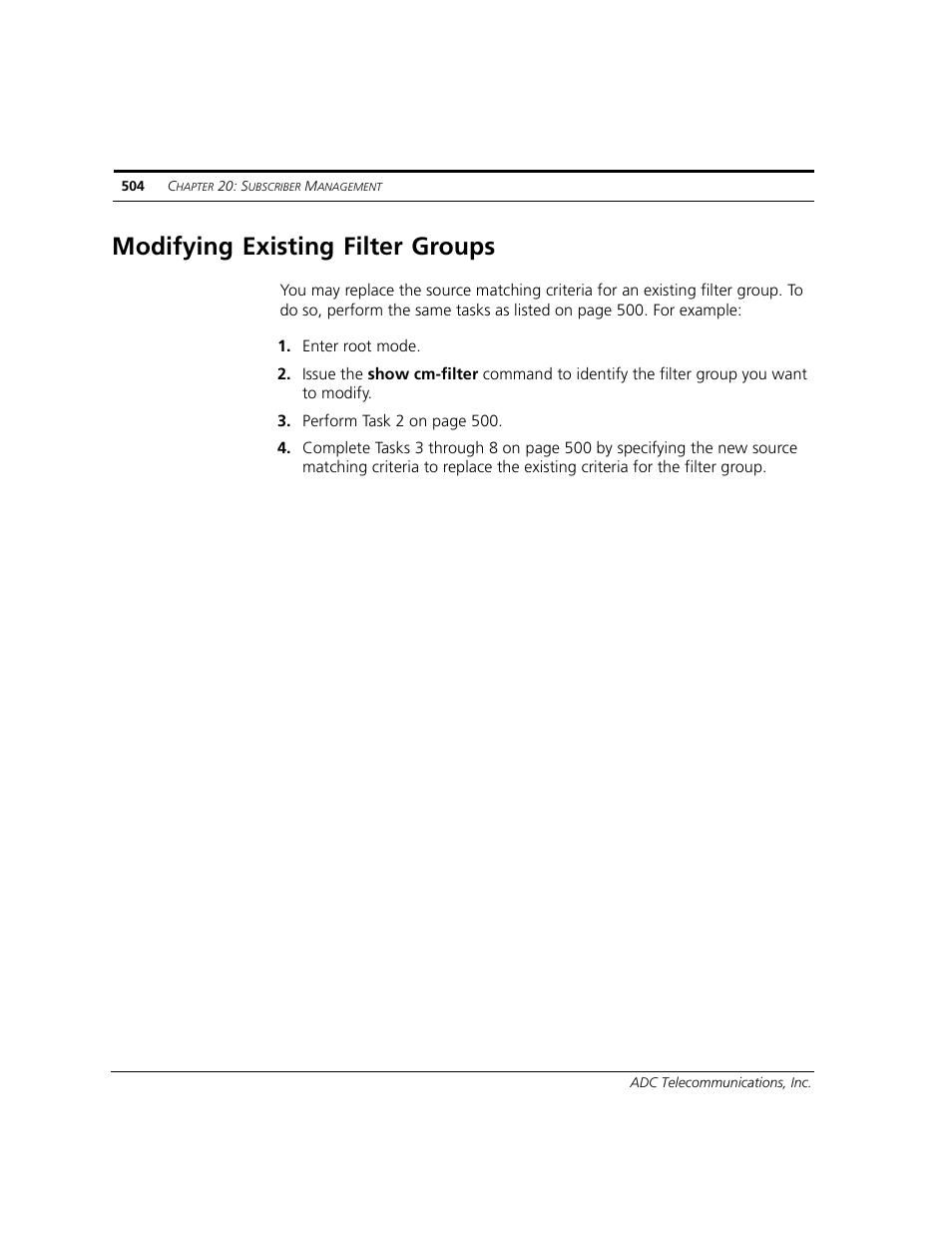 Modifying existing filter groups | ADC CUDA 3 User Manual | Page 506 / 620
