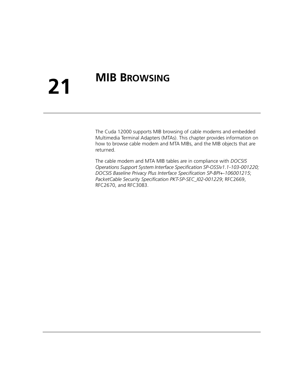 Mib browsing, Mib b, Rowsing | Chapter 21 | ADC CUDA 3 User Manual | Page 523 / 620