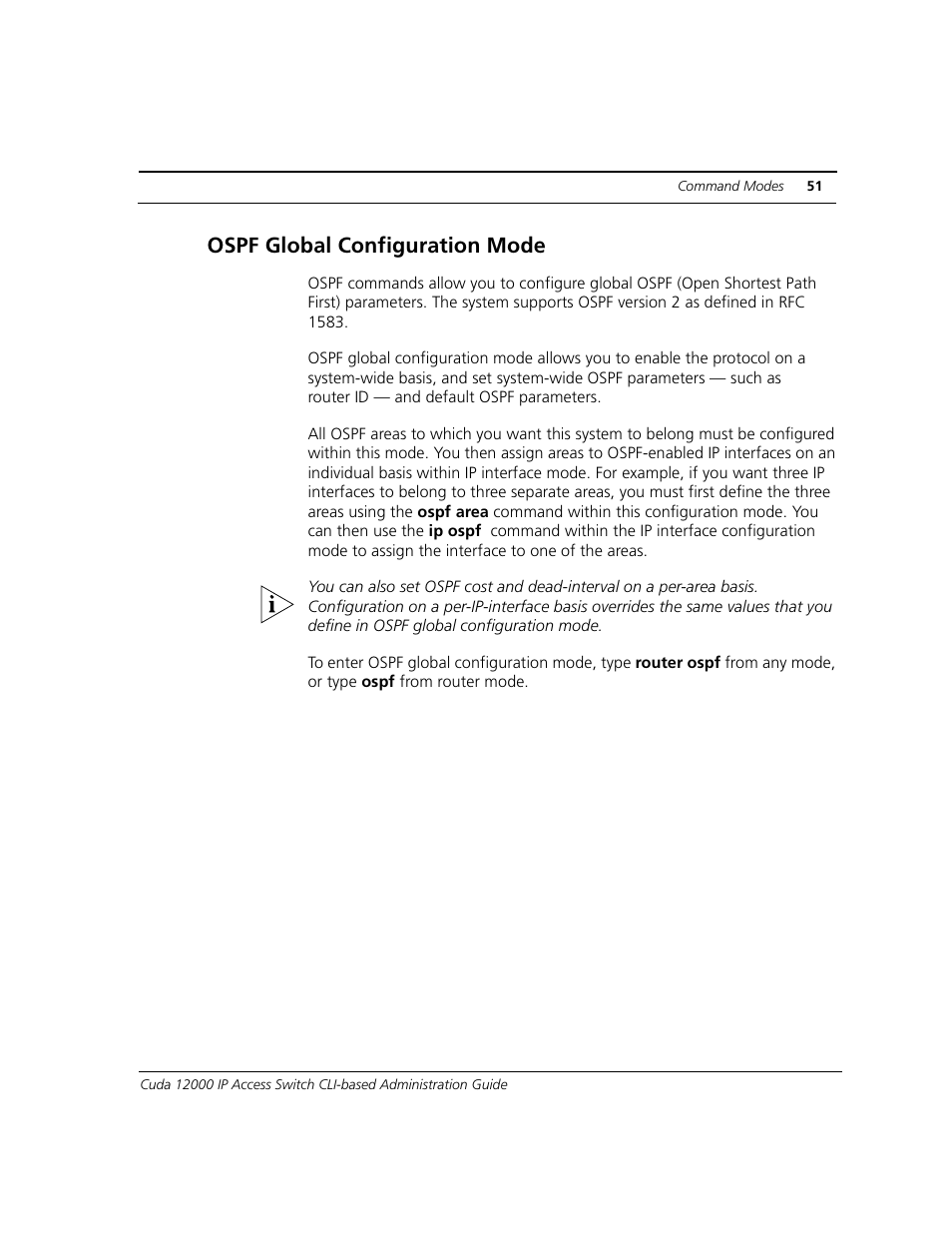 Ospf global configuration mode | ADC CUDA 3 User Manual | Page 53 / 620