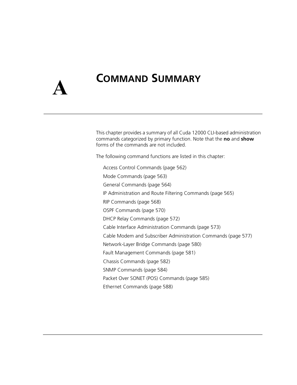 Command summary, Ommand, Ummary | ADC CUDA 3 User Manual | Page 563 / 620