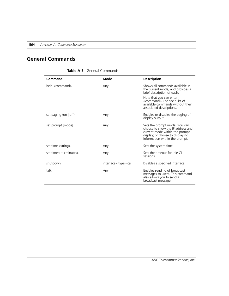 General commands | ADC CUDA 3 User Manual | Page 566 / 620