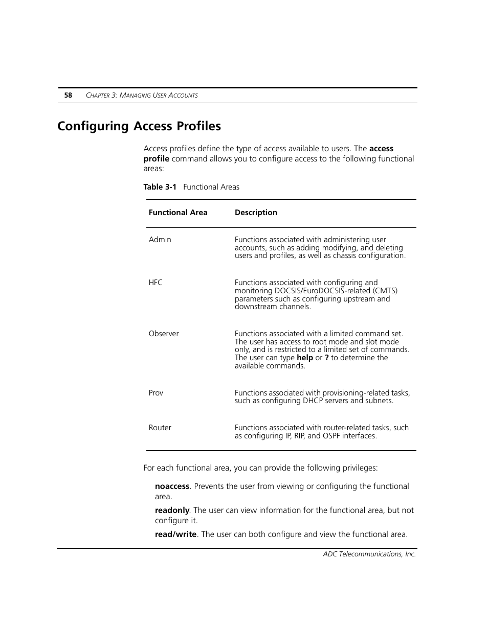 Configuring access profiles | ADC CUDA 3 User Manual | Page 60 / 620