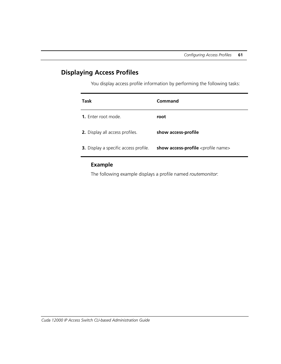 Displaying access profiles | ADC CUDA 3 User Manual | Page 63 / 620