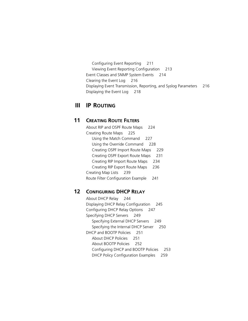 Iii ip r, Dhcp r | ADC CUDA 3 User Manual | Page 9 / 620