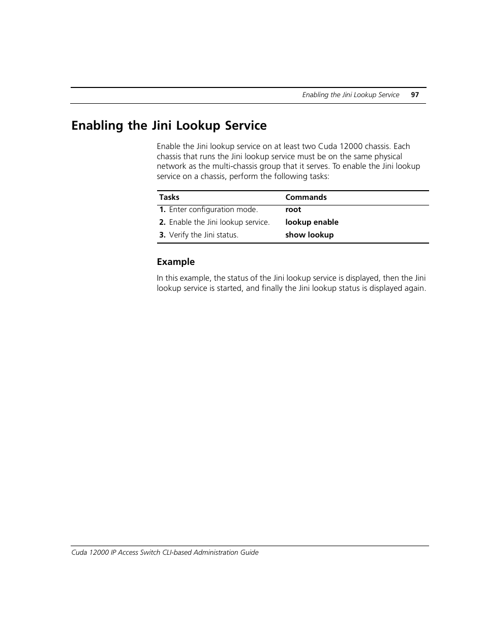 Enabling the jini lookup service, R to “enabling the jini lookup service | ADC CUDA 3 User Manual | Page 99 / 620