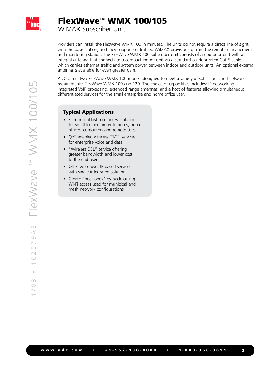 Flexw ave, Flexwave | ADC FlexWave WMX 100/105 User Manual | Page 2 / 4