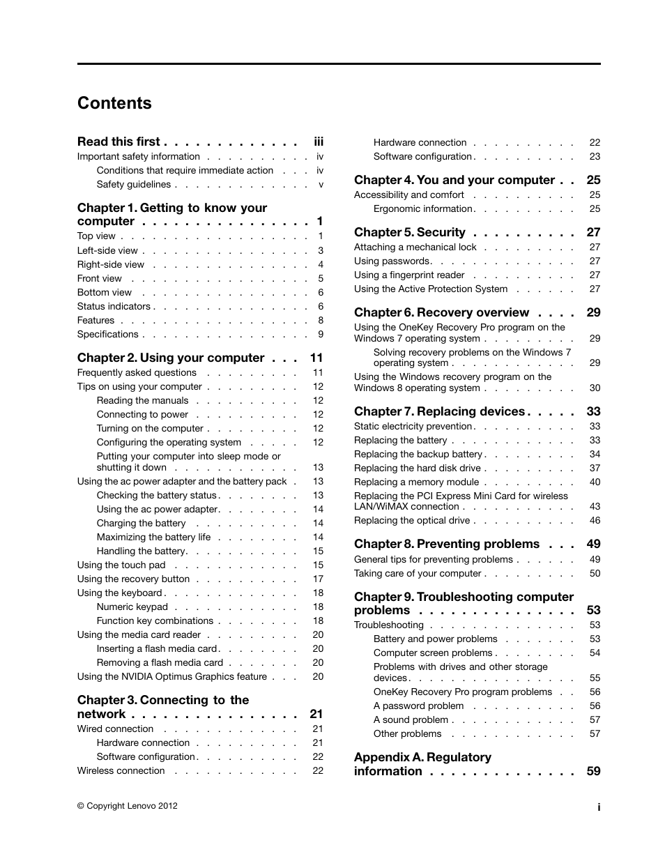 Lenovo V480 Notebook User Manual | Page 3 / 85