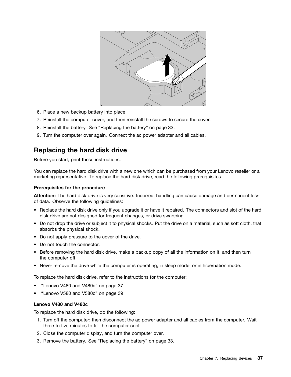 Replacing the hard disk drive | Lenovo V480 Notebook User Manual | Page 51 / 85