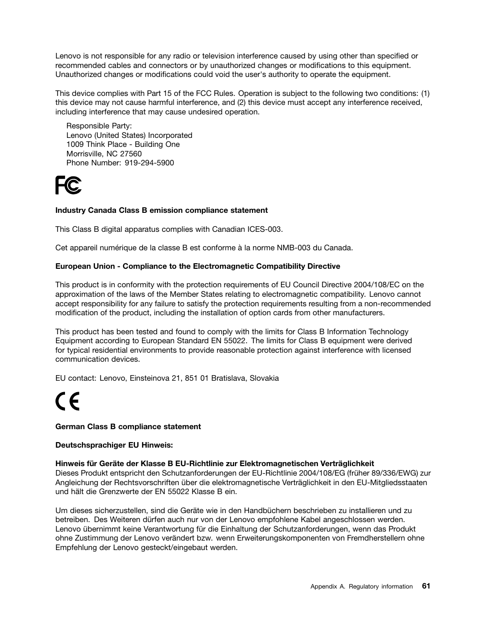 Lenovo V480 Notebook User Manual | Page 75 / 85