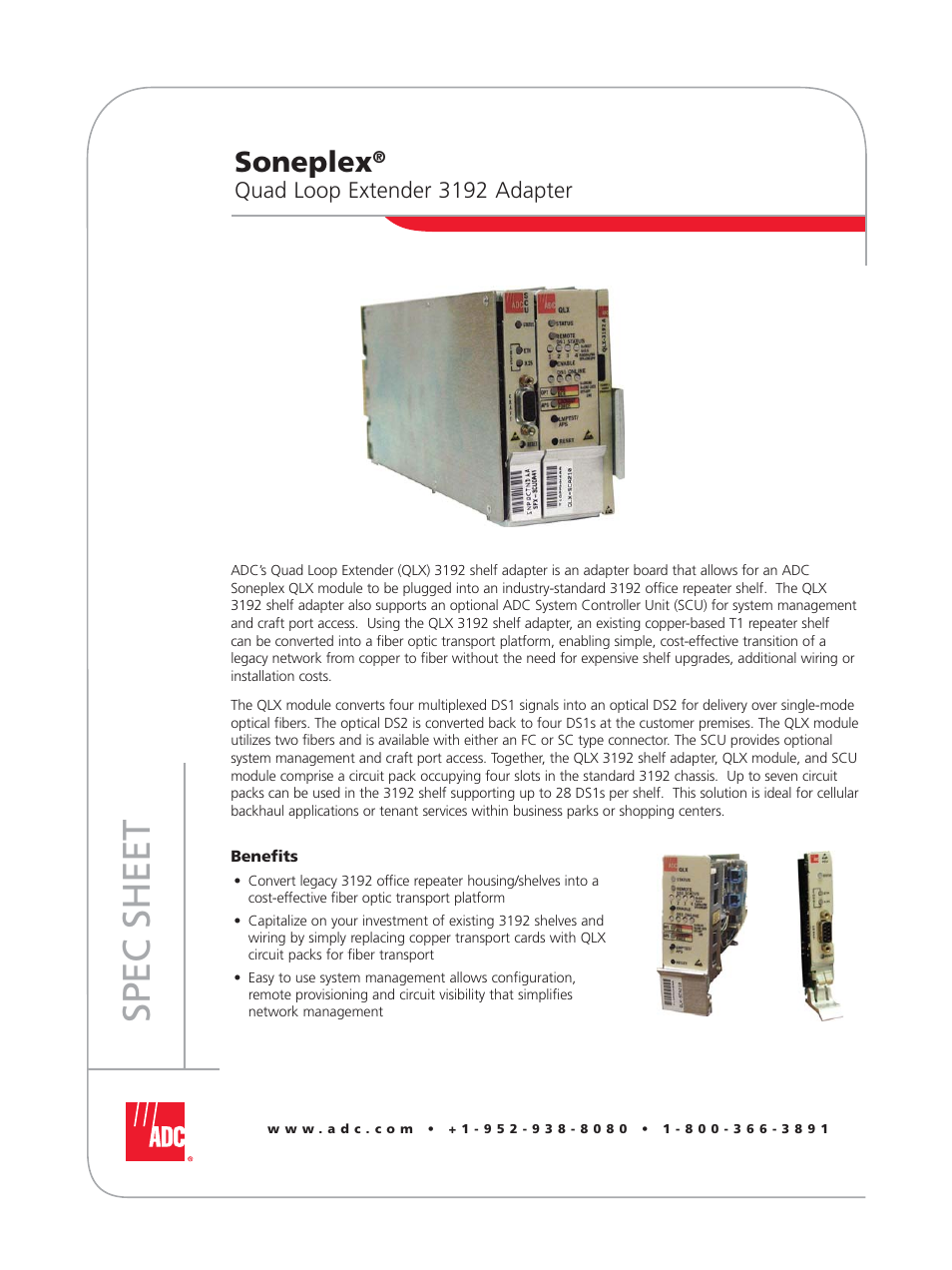 ADC Soneplex 3192 User Manual | 2 pages