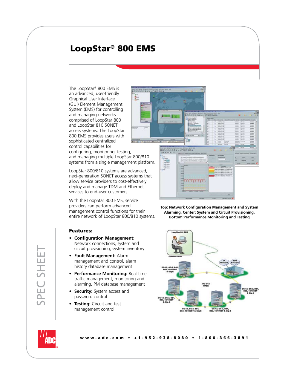 ADC LoopStar 800 EMS User Manual | 2 pages