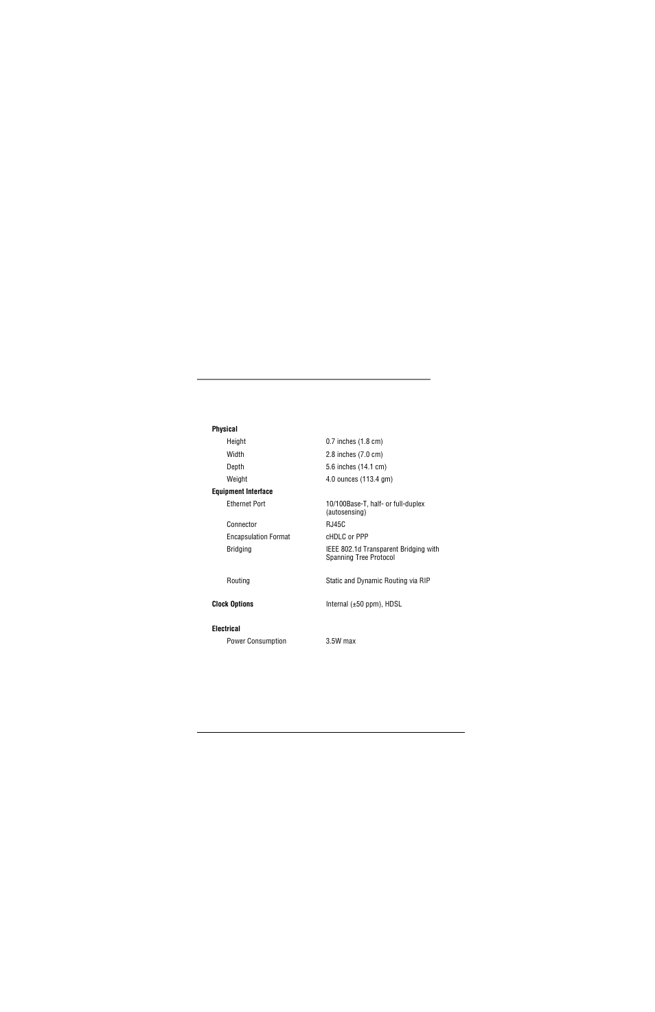 Technical reference, Specifications, Appendix a: technical reference | Echnical, Eference | ADC Campus-REX2 RS User Manual | Page 151 / 166