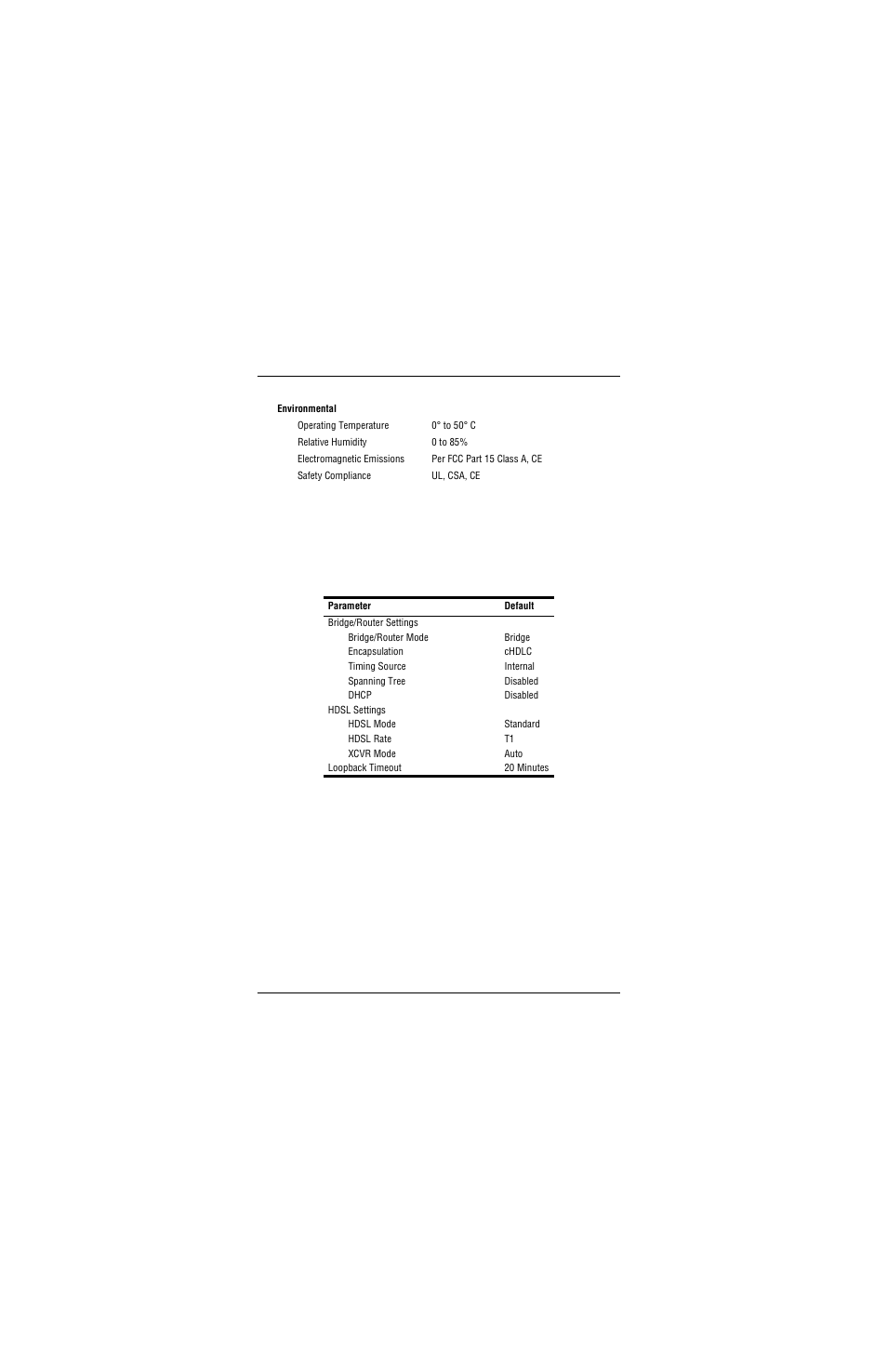 Default settings, Efault, Ettings | ADC Campus-REX2 RS User Manual | Page 152 / 166