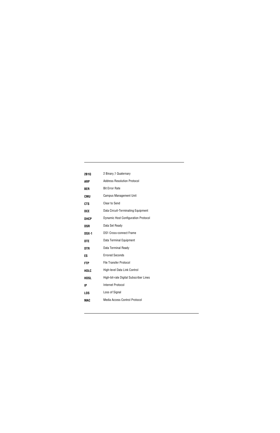 Abbreviations, Appendix b: abbreviations, Bbreviations | ADC Campus-REX2 RS User Manual | Page 155 / 166