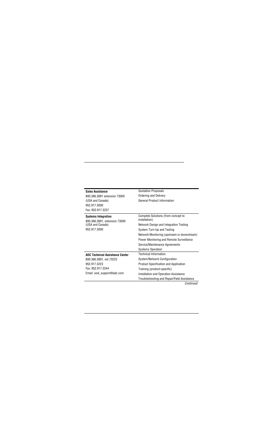 Contacting adc, Ontacting | ADC Campus-REX2 RS User Manual | Page 157 / 166