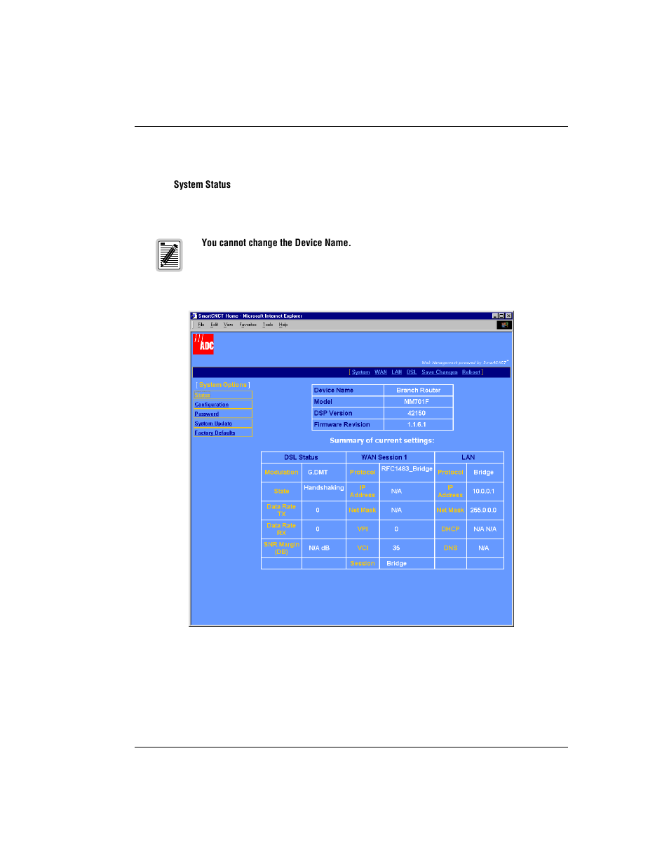 View modem status | ADC MM701F User Manual | Page 23 / 94