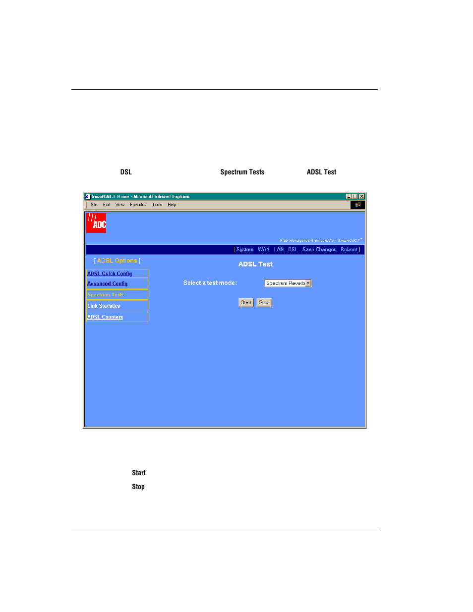 Test dsl | ADC MM701F User Manual | Page 40 / 94