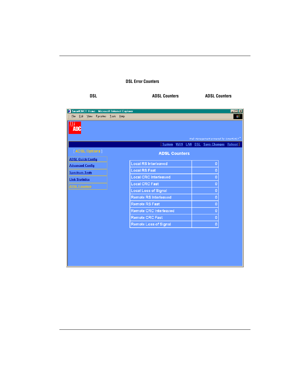 View error counters | ADC MM701F User Manual | Page 43 / 94