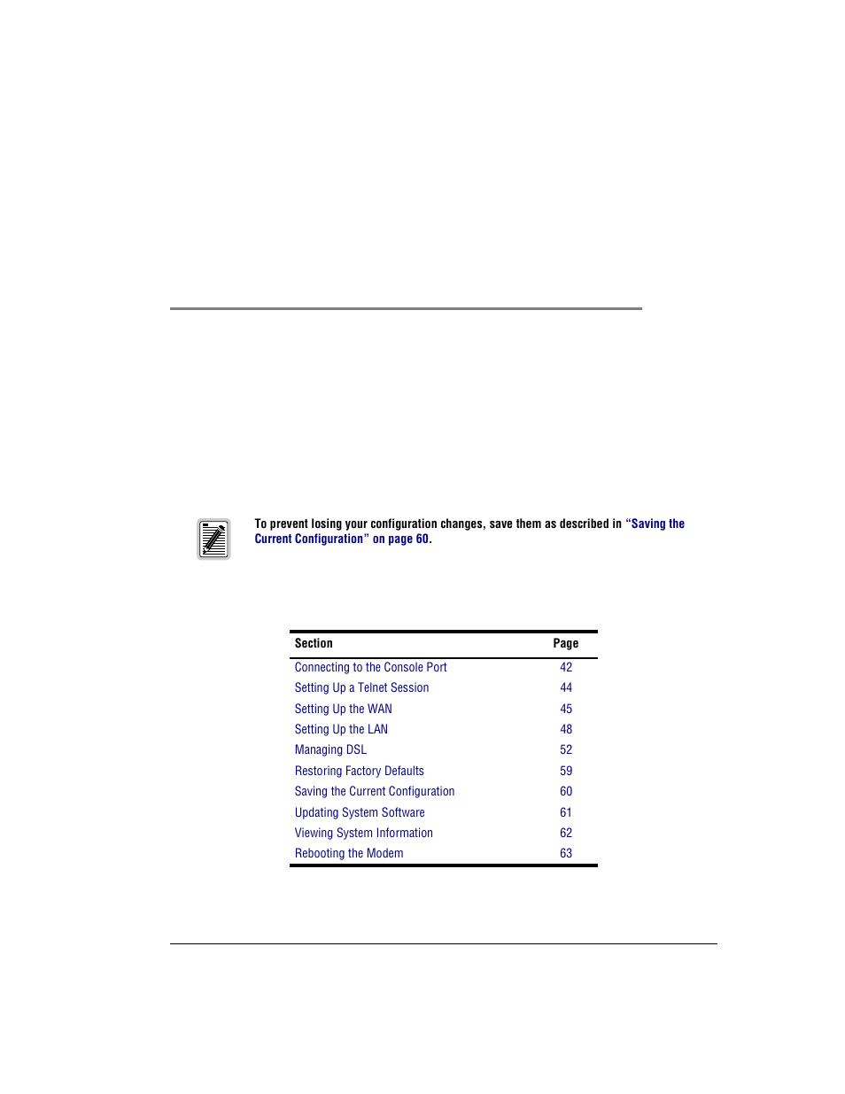 Managing the modem using the console port & telnet, Anaging the, Odem | Sing the, Onsole, Elnet | ADC MM701F User Manual | Page 47 / 94