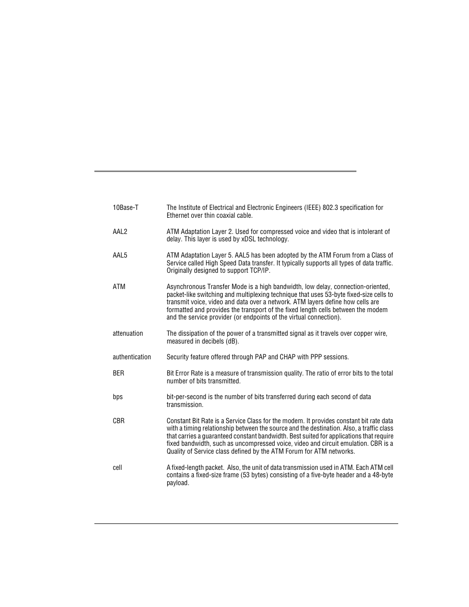 Glossary, Lossary | ADC MM701F User Manual | Page 83 / 94