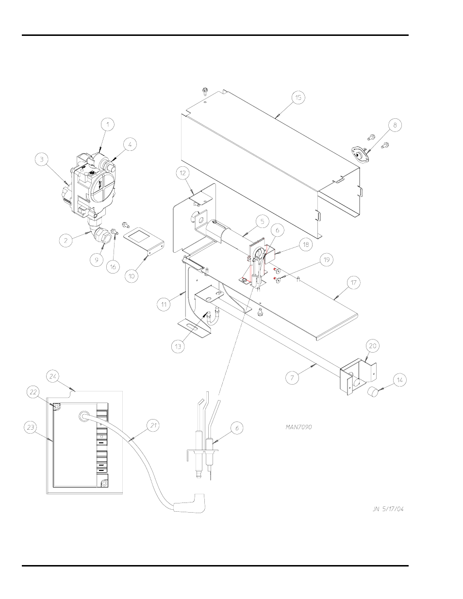 Direct spark ignition burner assembly | ADC SL20 Gen II User Manual | Page 24 / 36