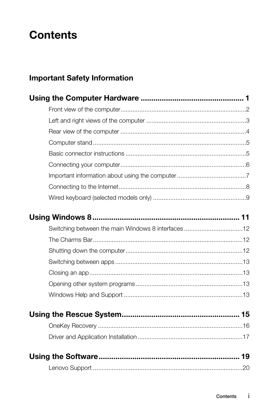 Lenovo C240 All-in-One User Manual | Page 4 / 45