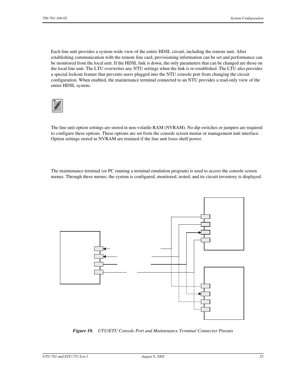 System configuration, Maintenance terminal connection, Utu/etu c | To conf, Ystem, Onfiguration, Aintenance, Erminal, Onnection | ADC ETU-751C User Manual | Page 35 / 82