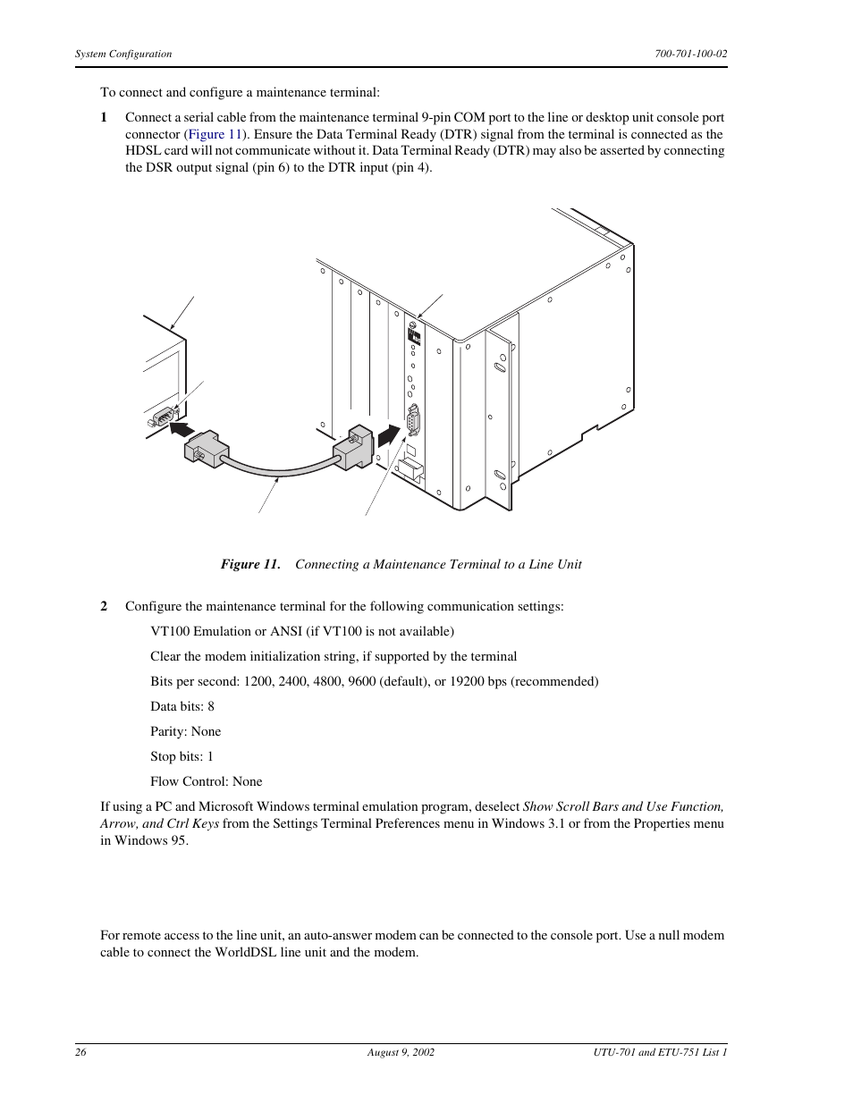 Modem connection, Odem, Onnection | ADC ETU-751C User Manual | Page 36 / 82