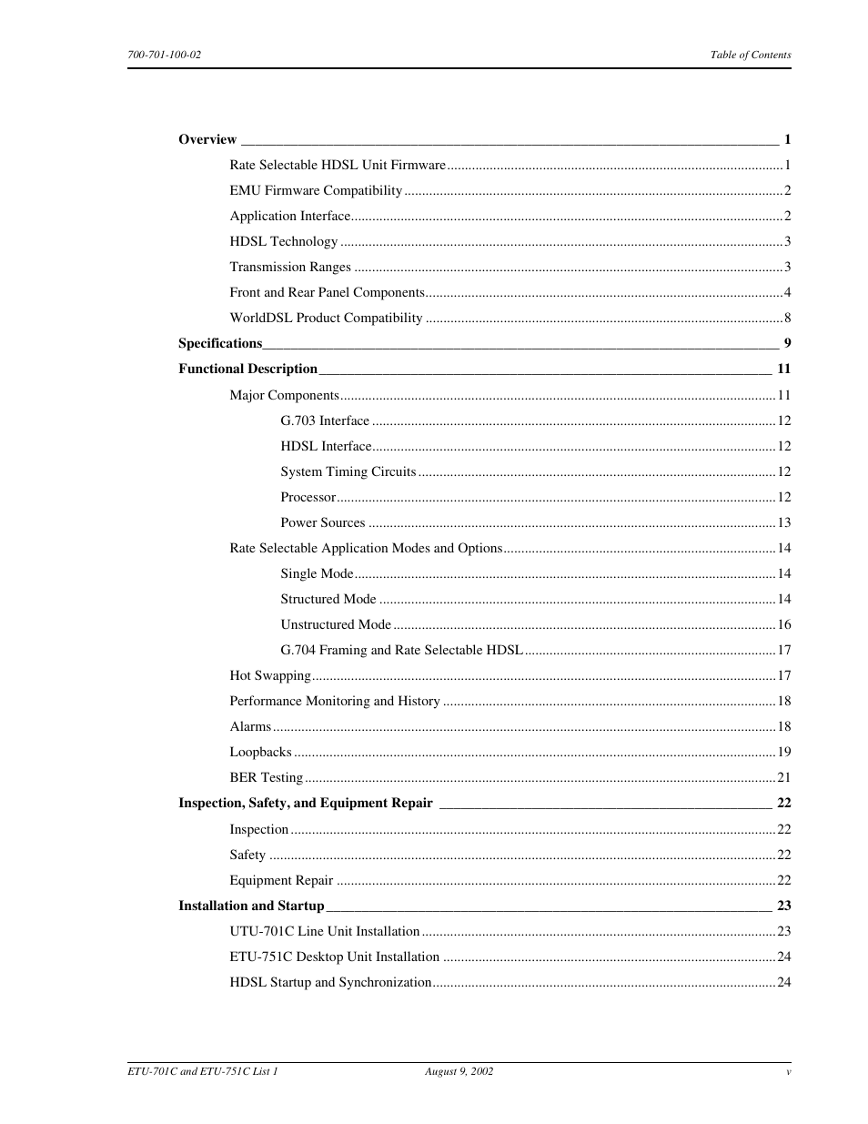ADC ETU-751C User Manual | Page 5 / 82