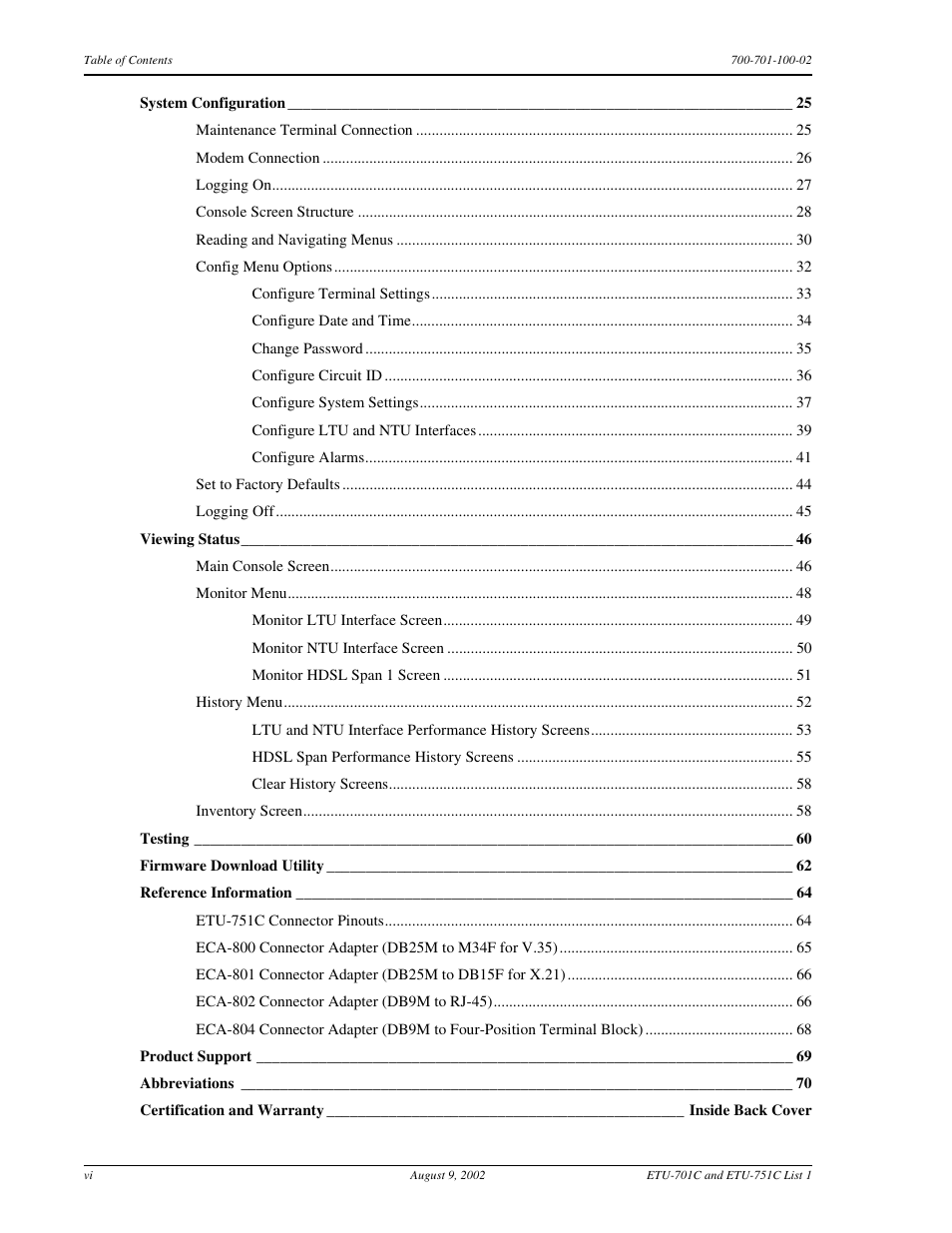 ADC ETU-751C User Manual | Page 6 / 82