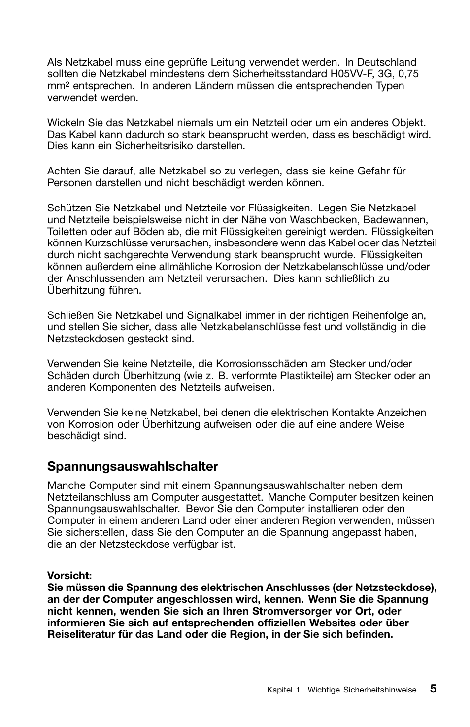 Spannungsauswahlschalter | Lenovo ThinkCentre M70z User Manual | Page 141 / 336