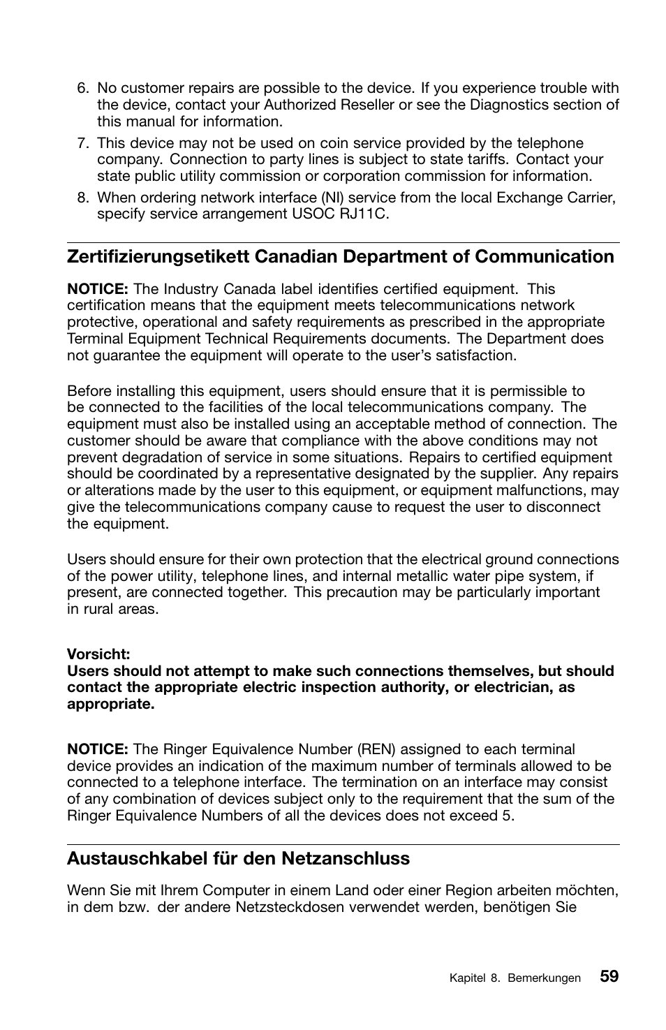 Austauschkabel für den netzanschluss | Lenovo ThinkCentre M70z User Manual | Page 195 / 336