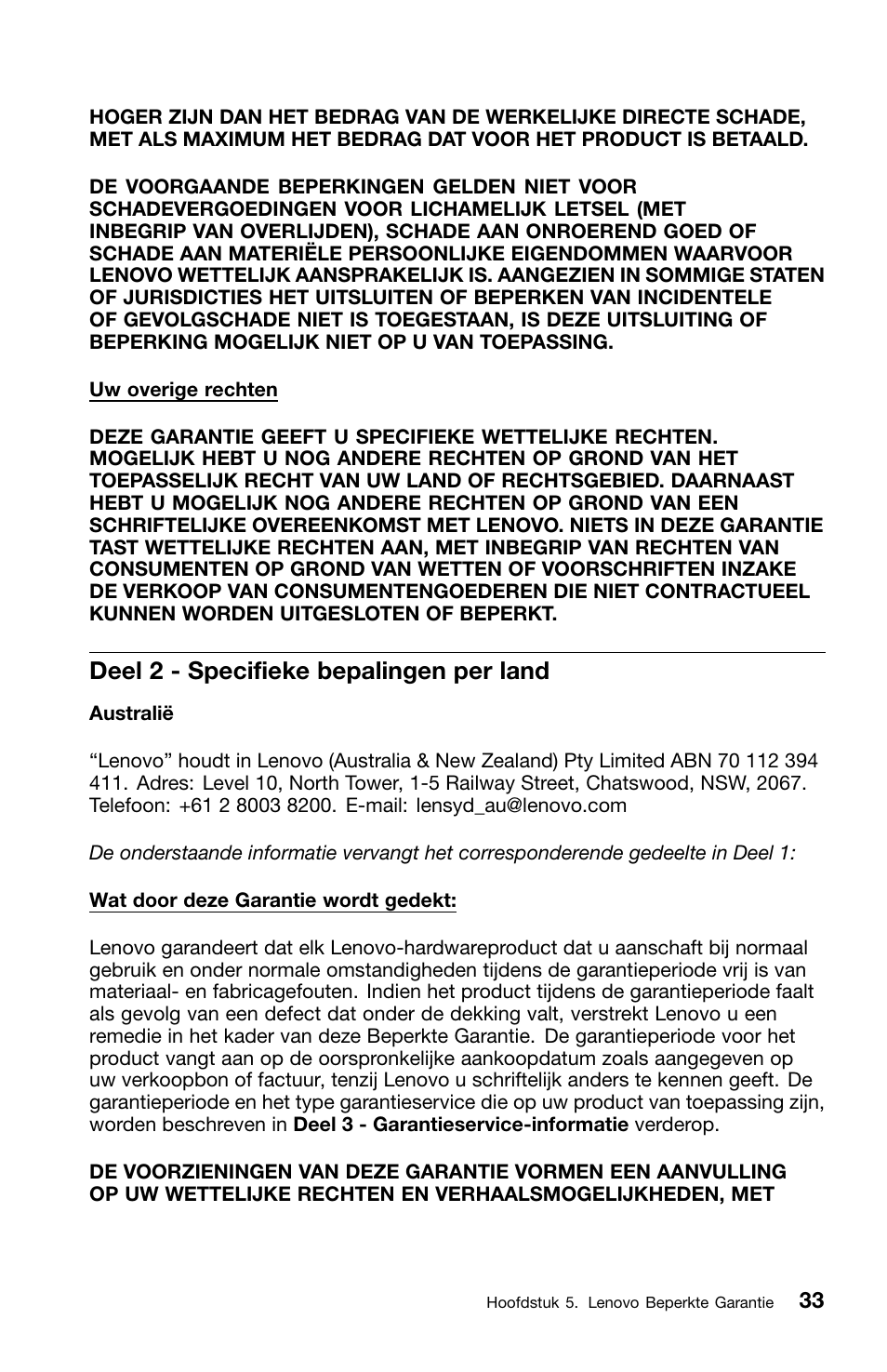 Deel 2 - specifieke bepalingen per land | Lenovo ThinkCentre M70z User Manual | Page 303 / 336