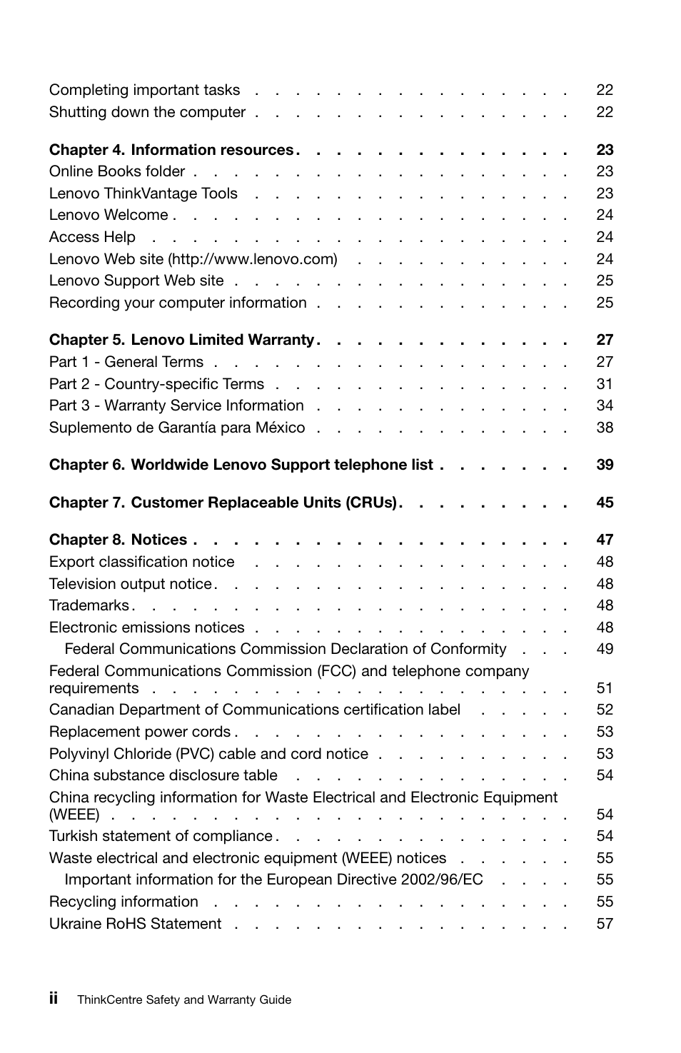 Lenovo ThinkCentre M70z User Manual | Page 4 / 336
