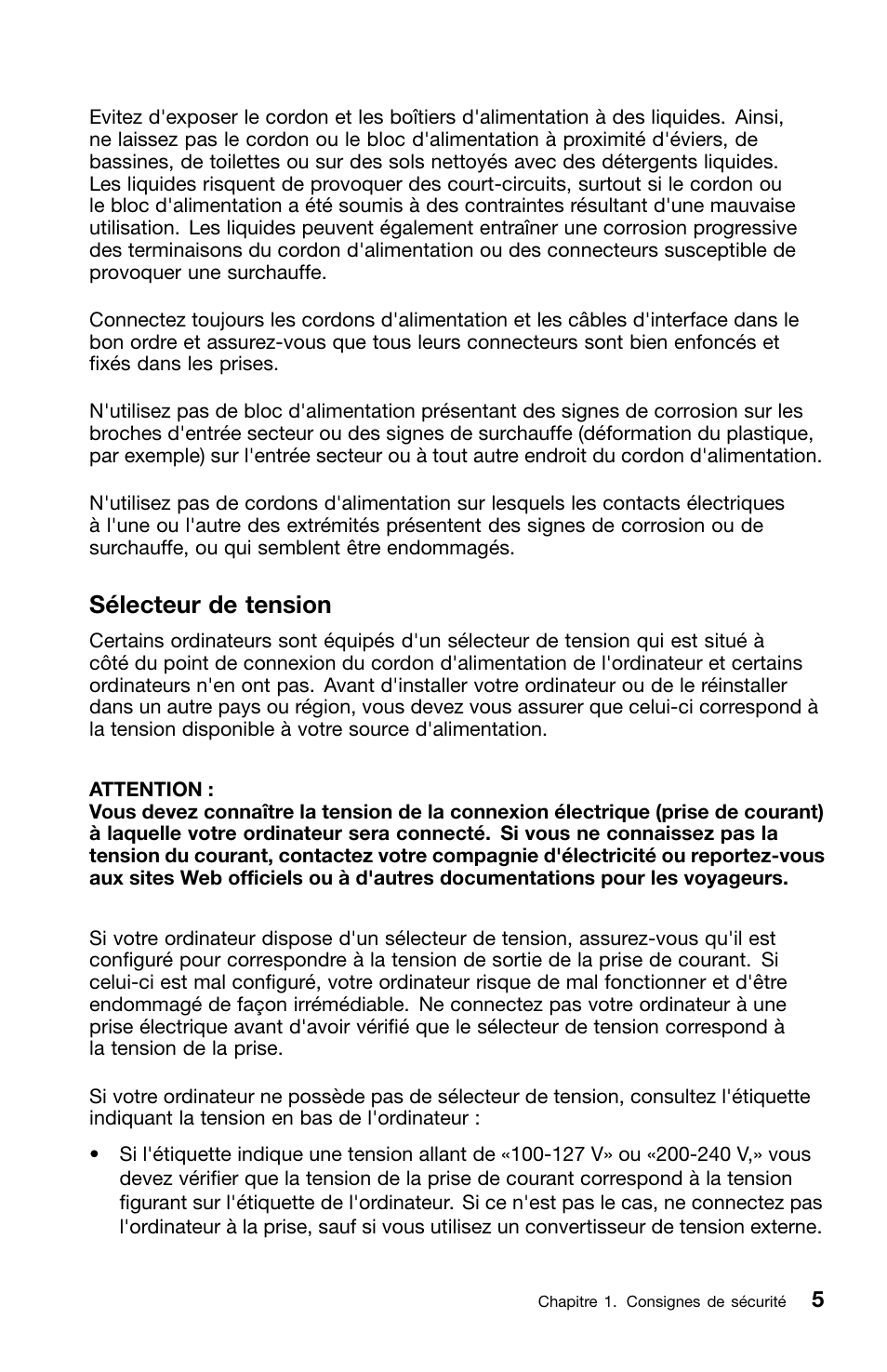 Sélecteur de tension | Lenovo ThinkCentre M70z User Manual | Page 73 / 336