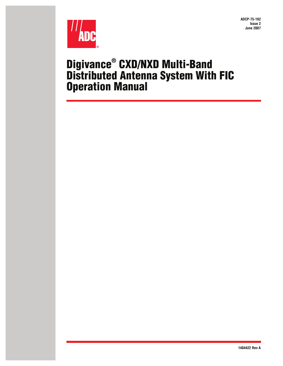 ADC 75-192 User Manual | 74 pages