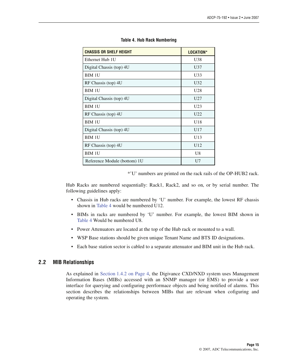 2 mib relationships, Mib relationships | ADC 75-192 User Manual | Page 27 / 74