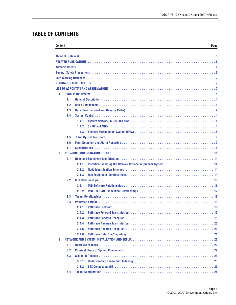 ADC 75-192 User Manual | Page 3 / 74