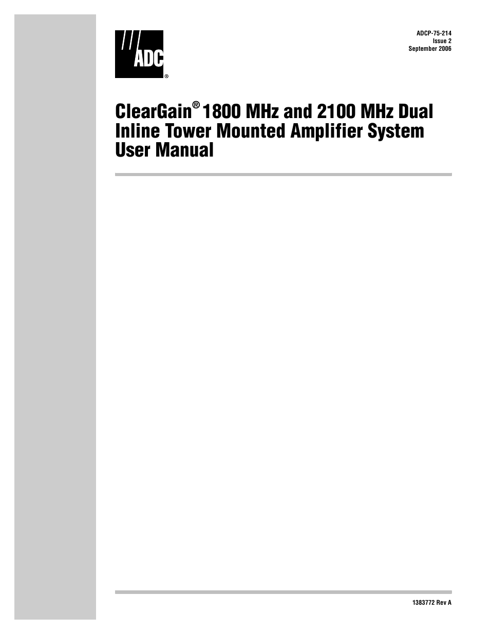 ADC ClearGain Dual Inline Tower Mounted Amplifier System User Manual | 28 pages