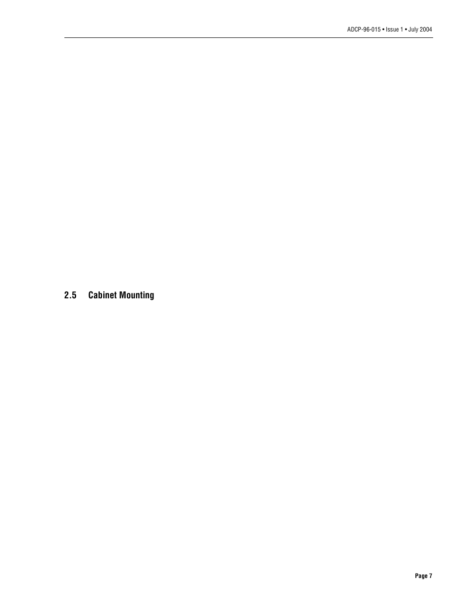 5 cabinet mounting, Cabinet mounting | ADC ACE-142S/142V User Manual | Page 13 / 55