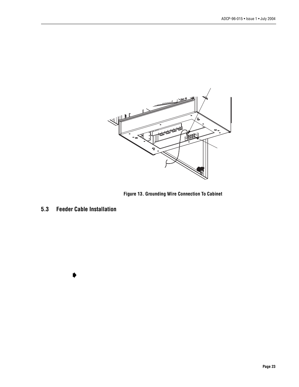 3 feeder cable installation, Feeder cable installation | ADC ACE-142S/142V User Manual | Page 29 / 55