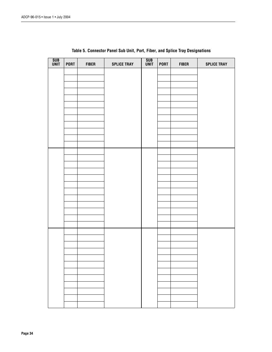 Table 5 | ADC ACE-142S/142V User Manual | Page 40 / 55