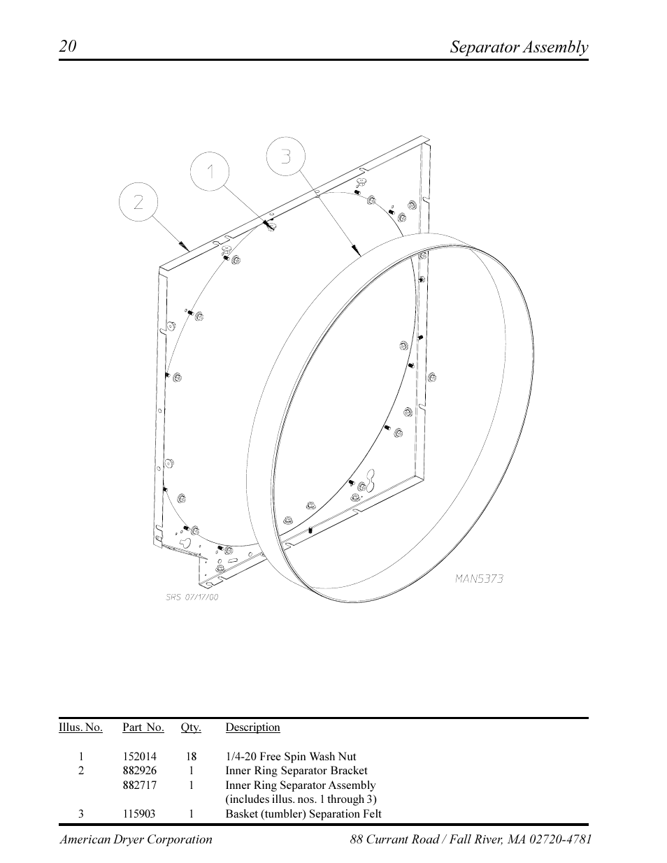 Top burner box assembly , 21, Separator assembly | ADC AD-360X2 User Manual | Page 22 / 38