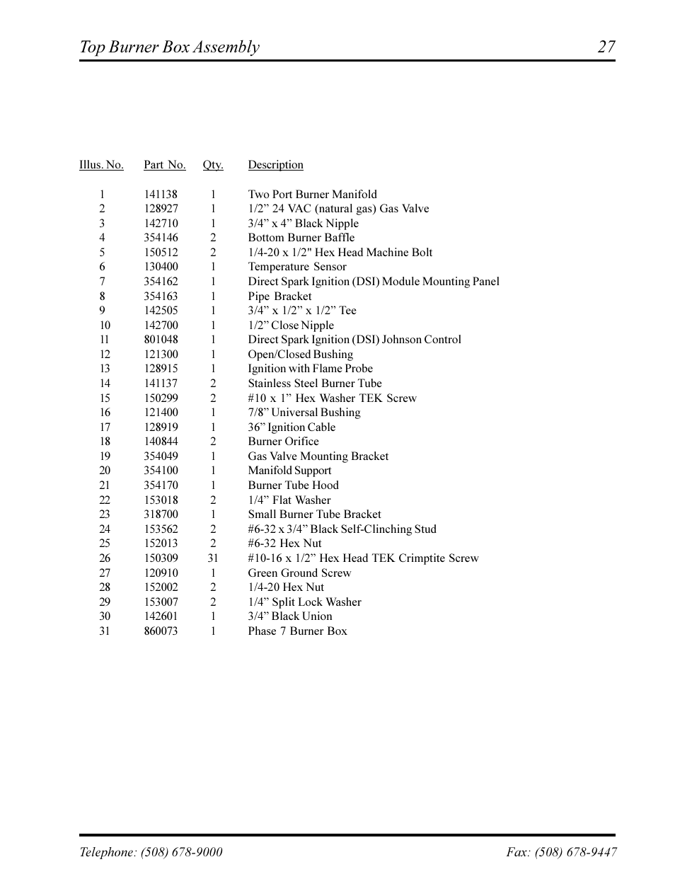 Exhaust duct assembly, Top burner box assembly | ADC AD-360X2 User Manual | Page 29 / 38