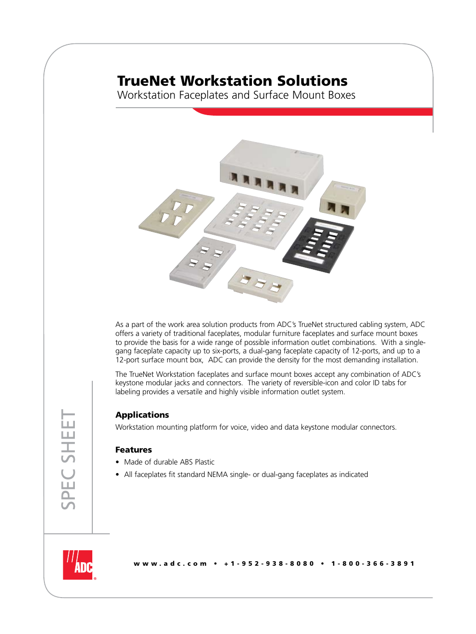 ADC TrueNet Workstation Solutions none User Manual | 4 pages