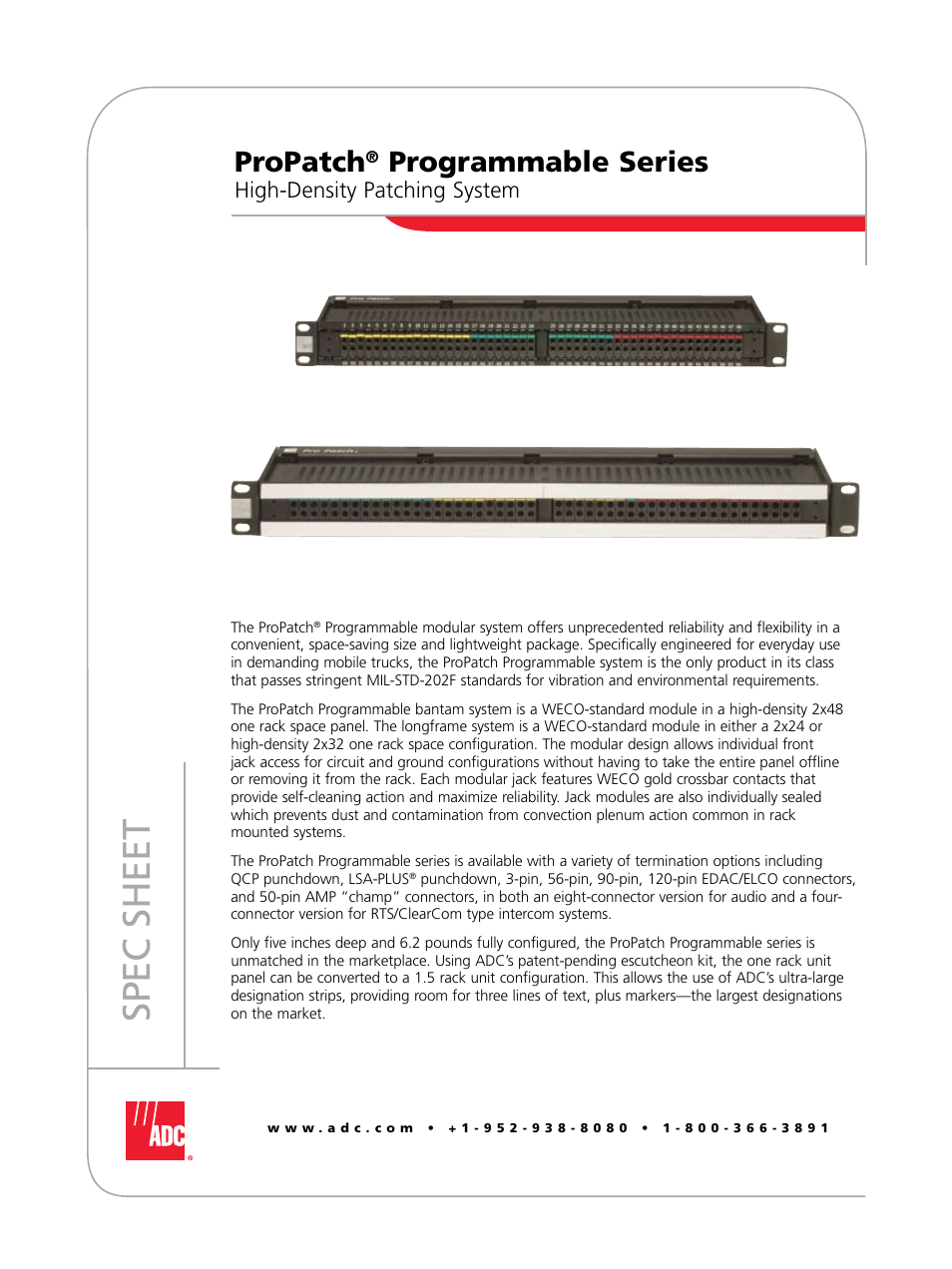 ADC ProPatch Programmable Series User Manual | 12 pages