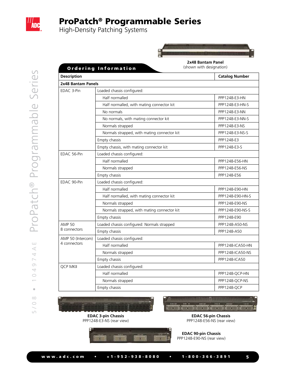 Pr opatch, Pr ogrammable series, Propatch | Programmable series, High-density patching systems | ADC ProPatch Programmable Series User Manual | Page 5 / 12