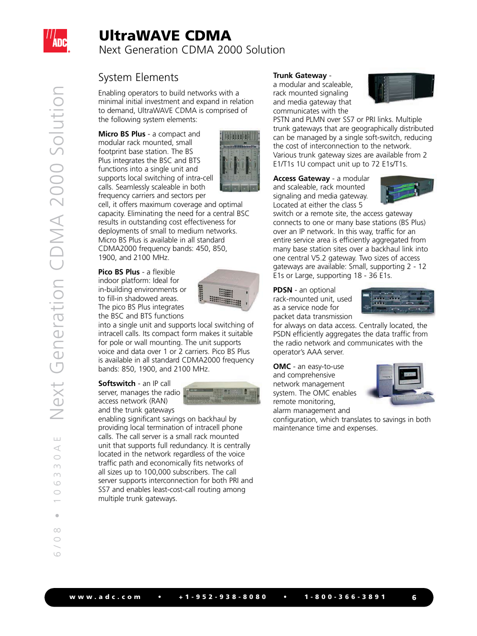 Next generation cdma 2000 solution, Ultrawave cdma | ADC UltraWAVE 2000 User Manual | Page 6 / 8