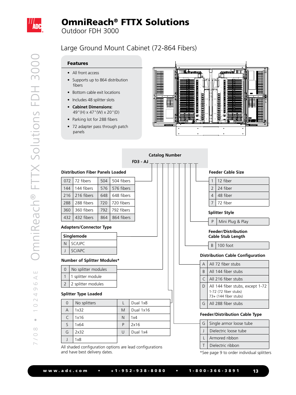 Omnireach, Fttx solutions fdh 3000, Fttx solutions | Outdoor fdh 3000 | ADC OmniReach FDH 3000 User Manual | Page 13 / 20